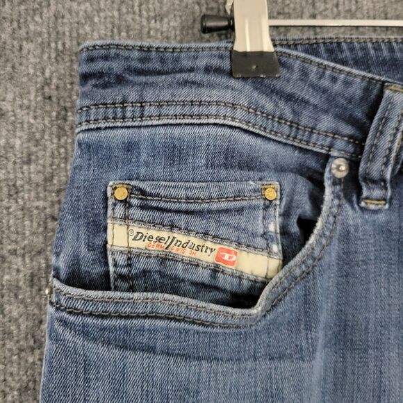 DIESEL SAFADO Slim Straight Button Fly Denim Blue Jeans SIZE 32x32 ACTUAL 33x32 - Picture 6 of 15